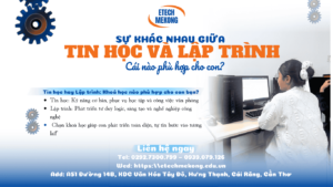 Trẻ em học tại ETECH MEKONG, tin học và lập trình
