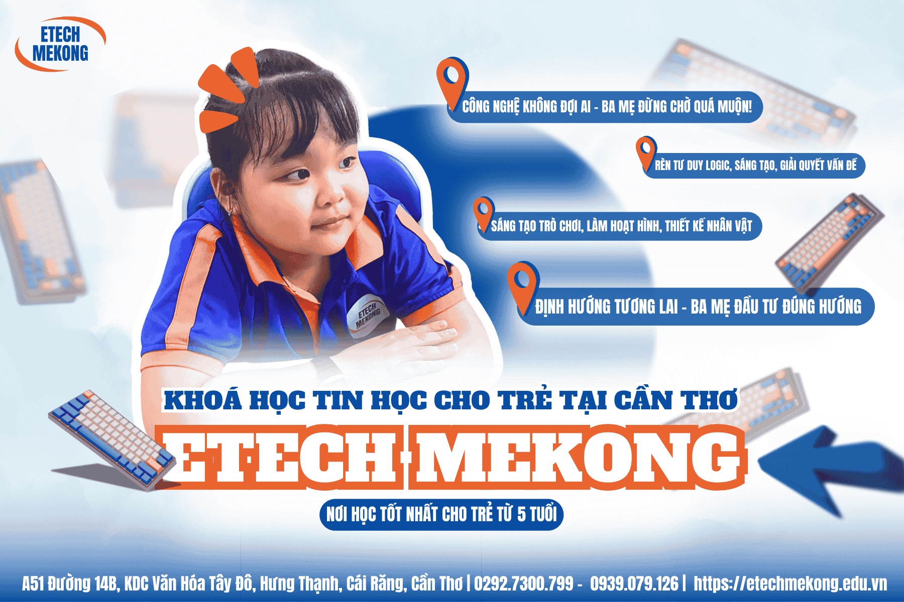  Trẻ em học tại ETECH MEKONG, trung tâm tin học trẻ em tại Cần Thơ