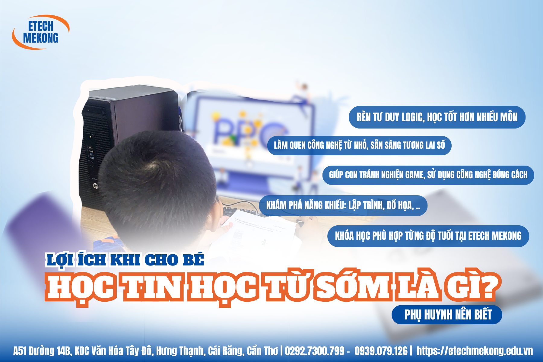 Trẻ em học tại ETECH MEKONG, học tin học từ sớm