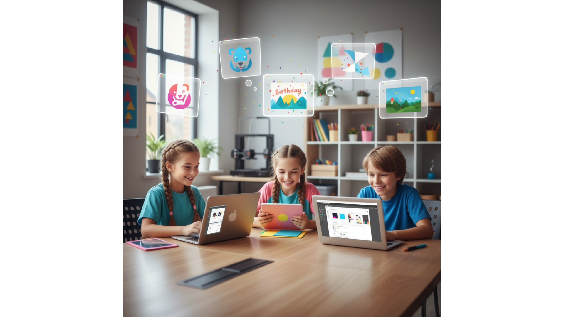 Khóa học đồ họa cho trẻ em tại Etech Mekong, các bé học Corel và Canva để rèn luyện tư duy thiết kế số và sáng tạo.