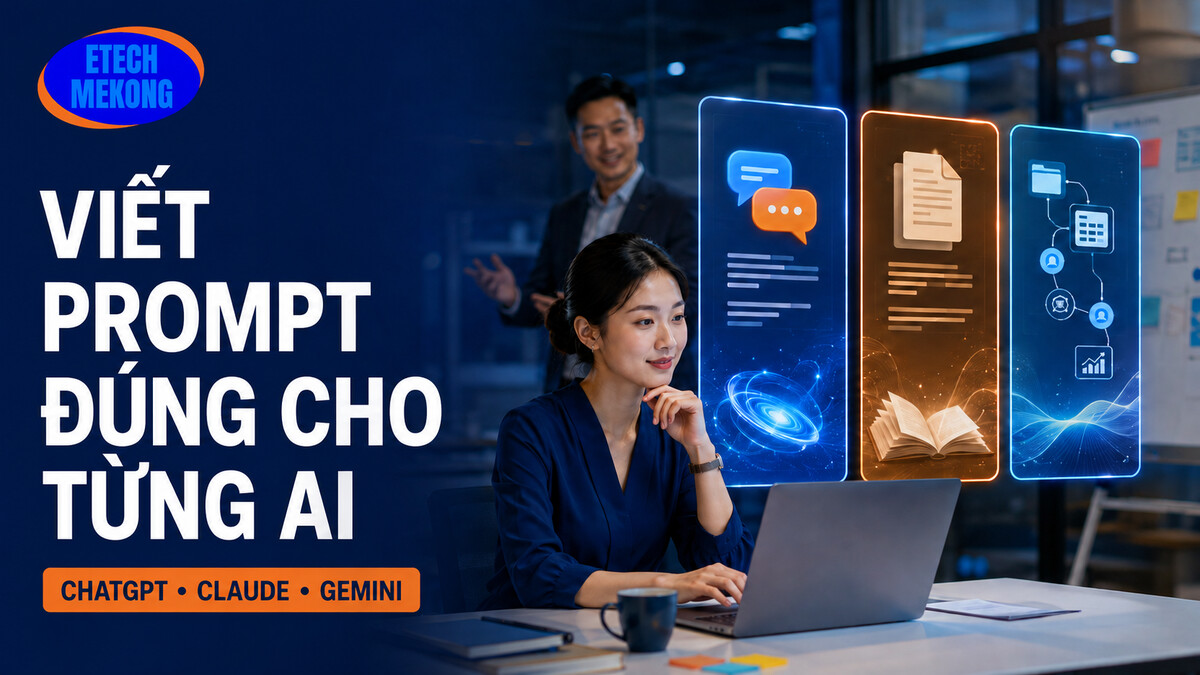 Viết prompt đúng cho ChatGPT Claude và Gemini tại ETECH MEKONG